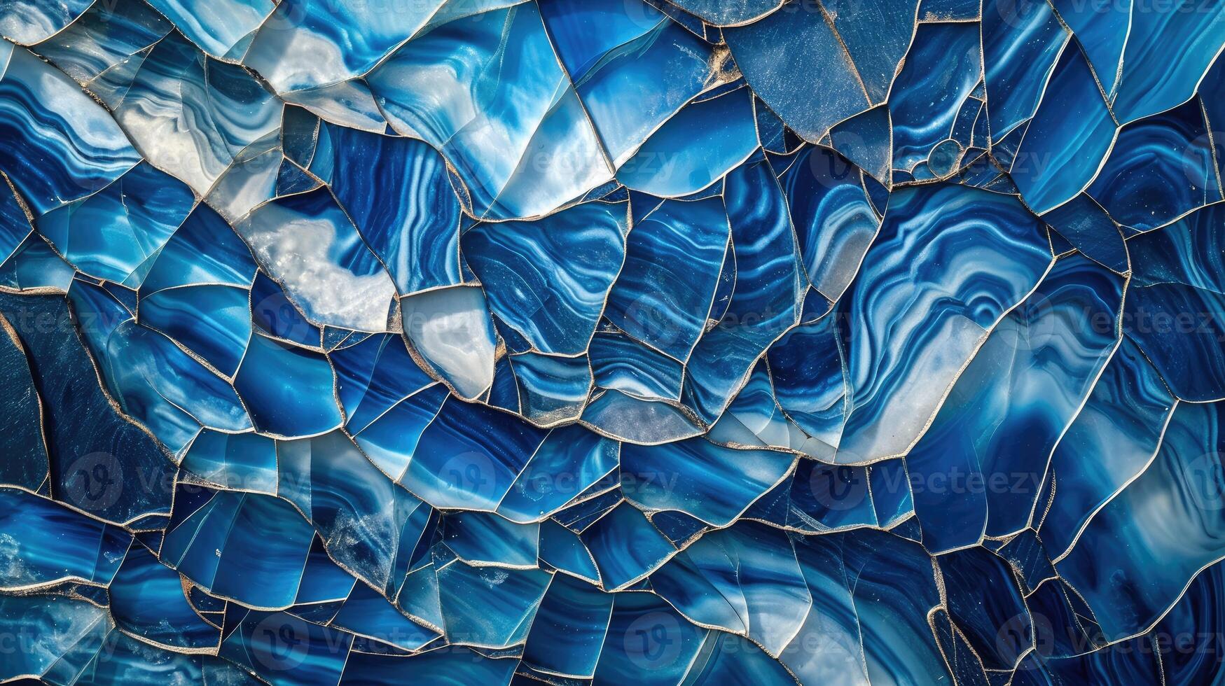 ai généré bleu mosaïque marbre carrelage forme un abstrait toile de fond, ressembler tourbillonnant cassé verre. ai généré photo