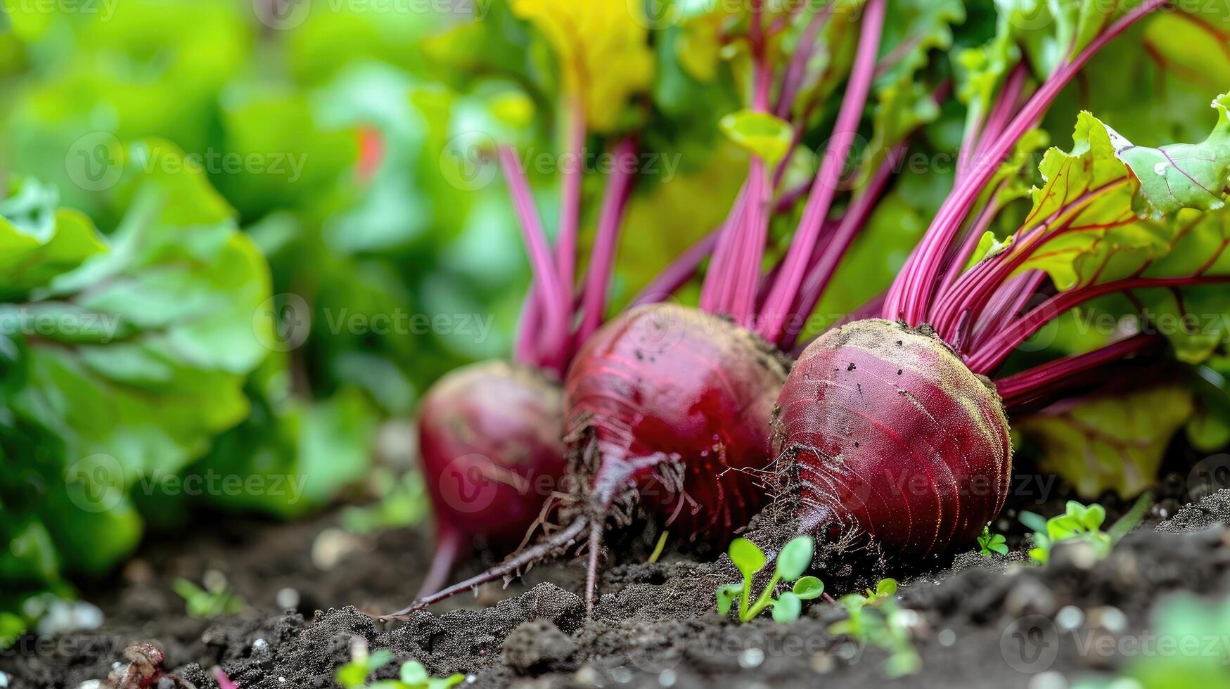 ai généré fraîchement récolté betterave dans une légume correctif, une vibrant et sain récolte, ai généré. photo