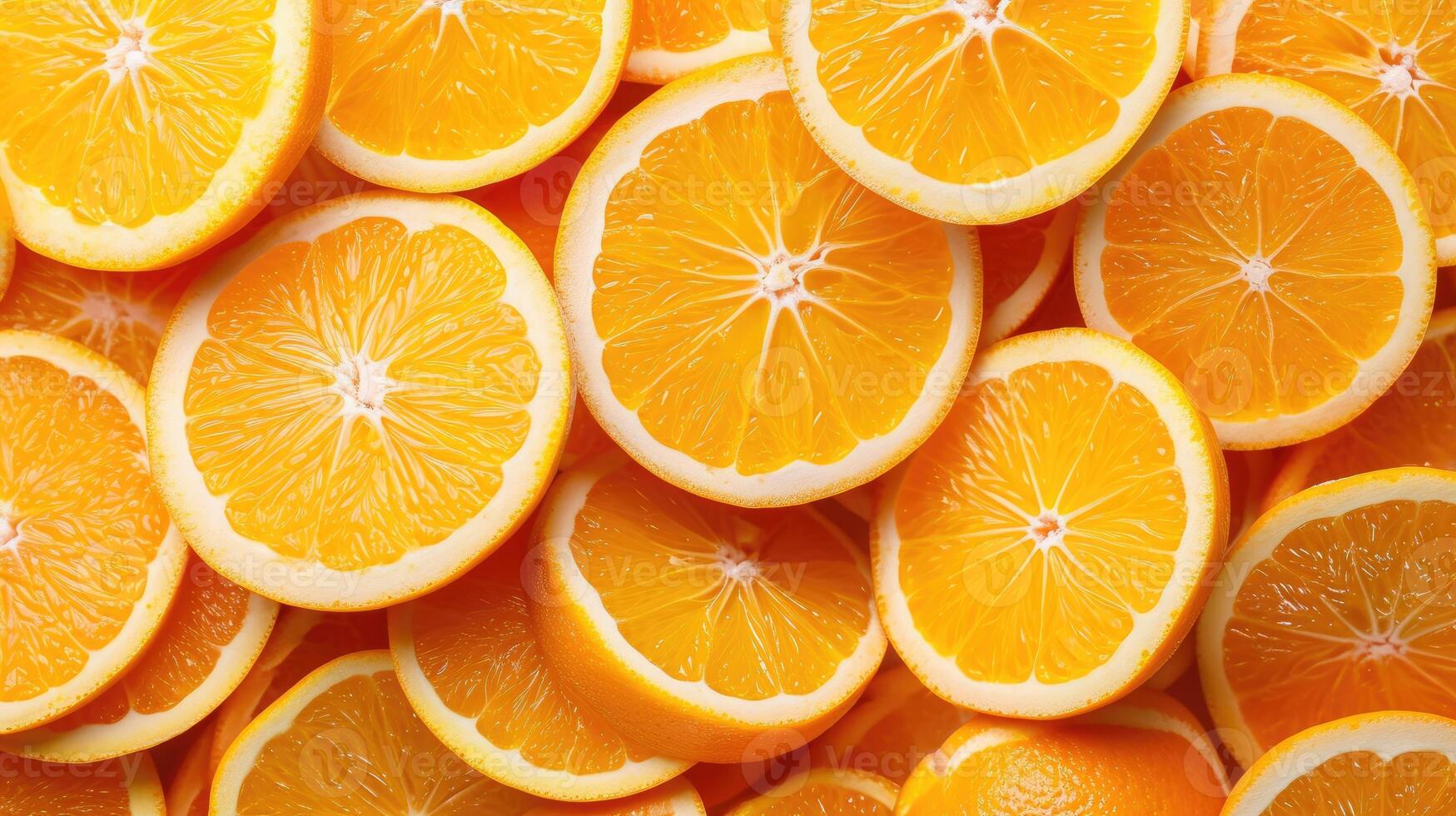 ai généré une Contexte de fraîchement tranché des oranges, offre une juteux et coloré visuel expérience, ai généré photo