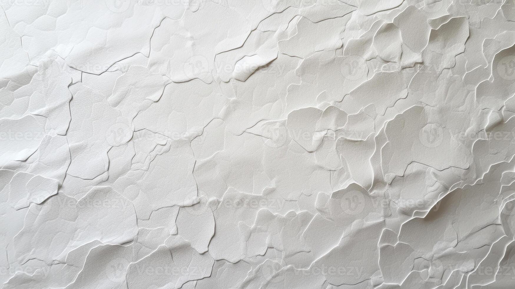 ai généré collé blanc papier texturé , coincé à blanc tableau, Aléatoire déchirure, modérer le gaufrage, photo