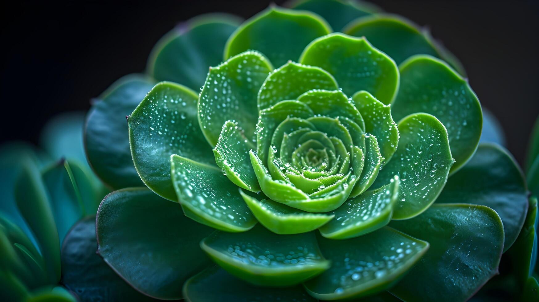 ai généré une fascinant macro Capturer de une vert succulent plante photo