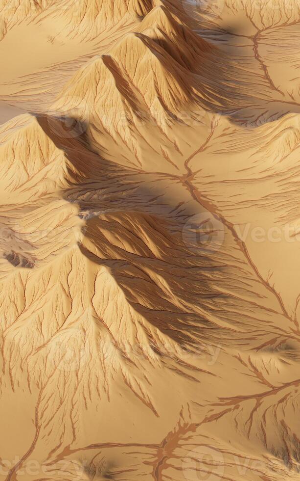 paysage avec montagnes relief, 3d le rendu. photo