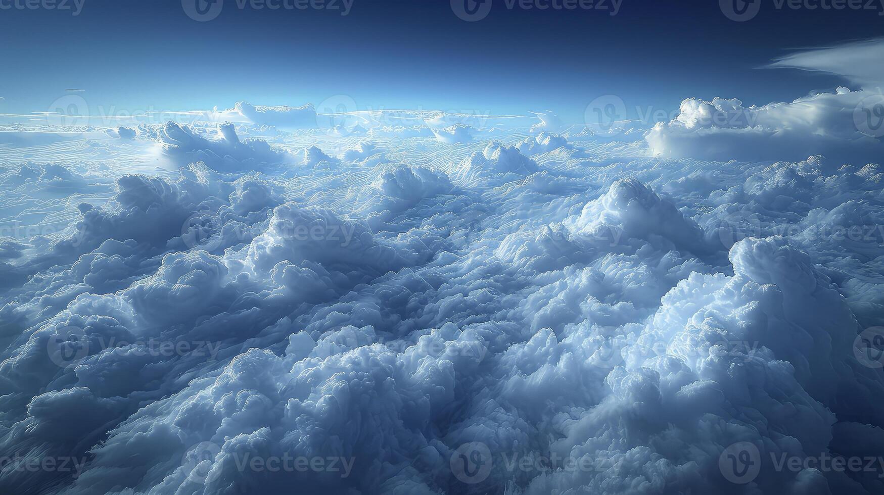 ai généré vue de le ciel montrant kelvin-helmholtz des nuages, avec couches de ondulé des nuages formé par différences dans vent vitesse. photo