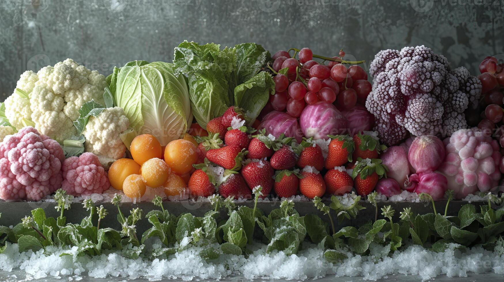 ai généré congelé des légumes fermer photo