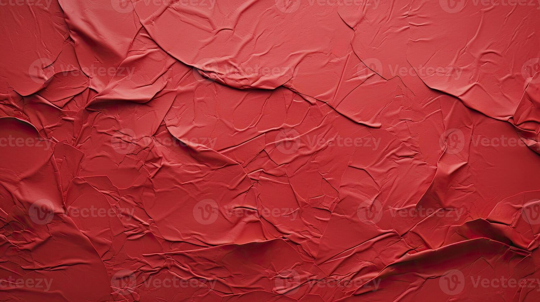 ai généré collé rouge papier texturé , coincé à blanc tableau, Aléatoire déchirure, modérer le gaufrage, photo