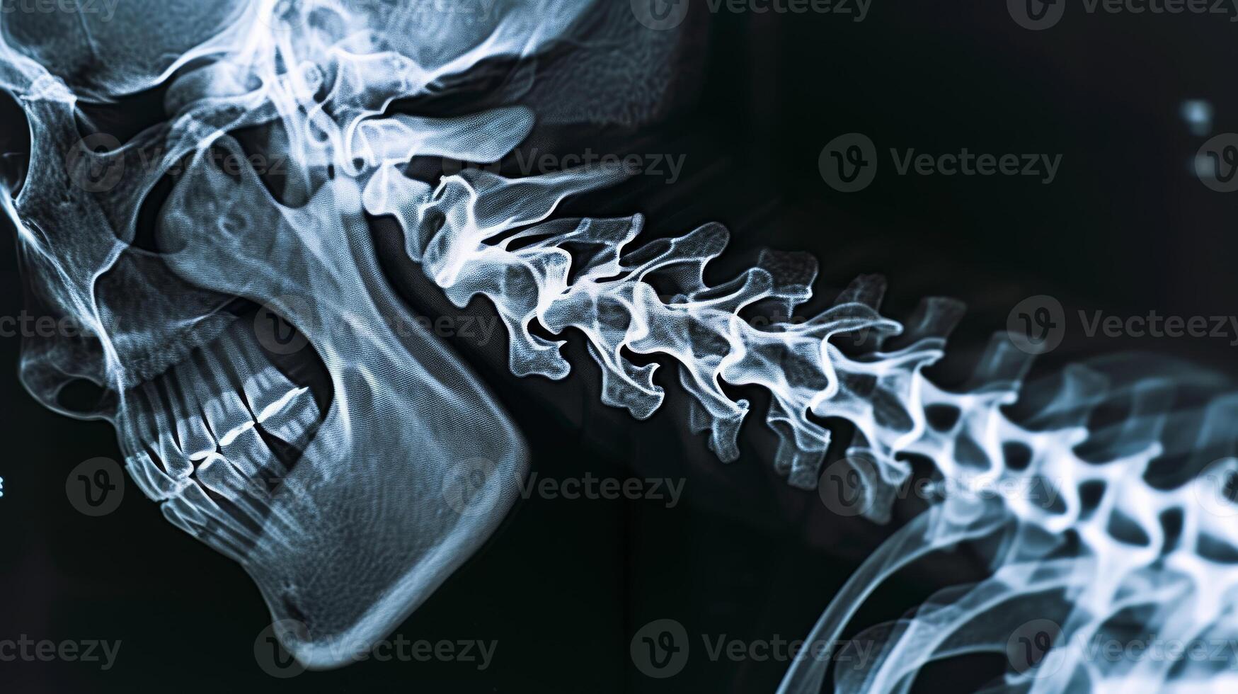 ai généré spinal fracture et corde blessure dans radiographie image photo
