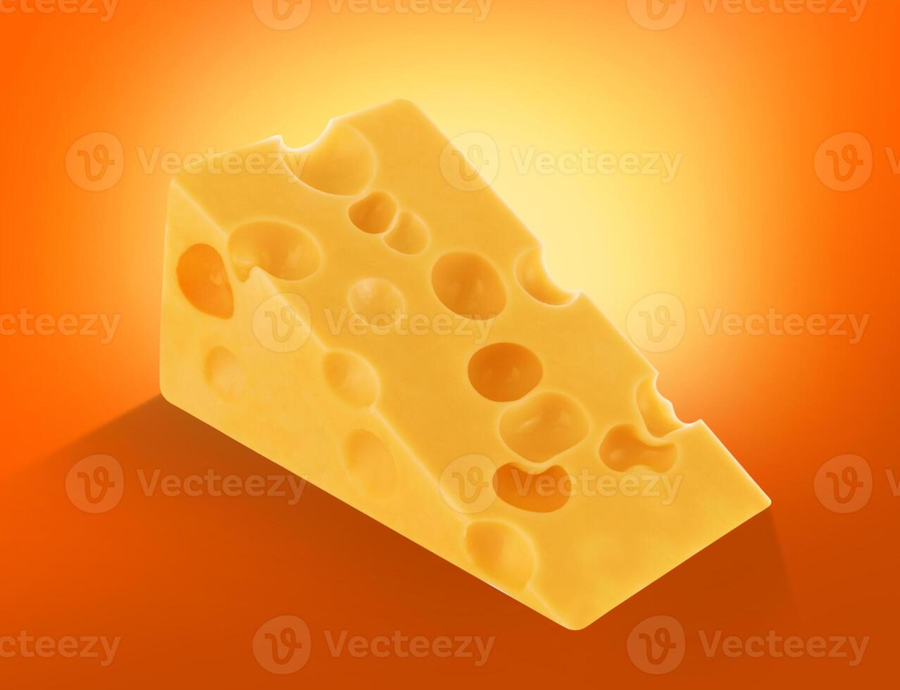pièce de Suisse fromage avec des trous isolé photo