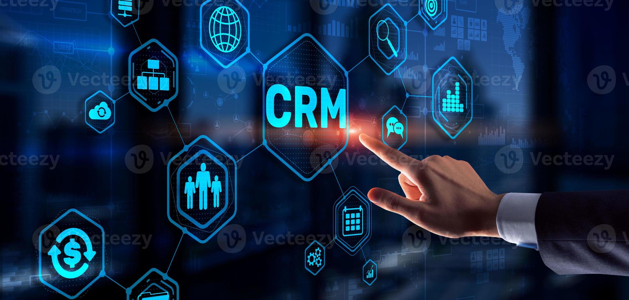 CRM gestion de la relation client. concept d'orientation client photo