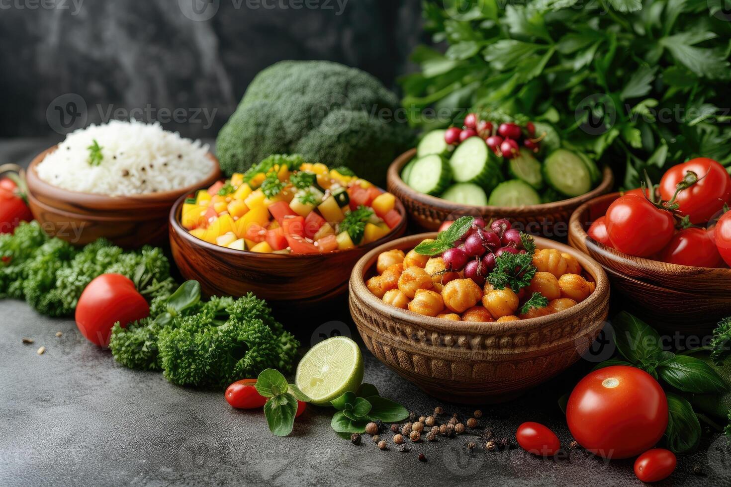 ai généré Ramadan iftar repas des idées La publicité nourriture la photographie photo