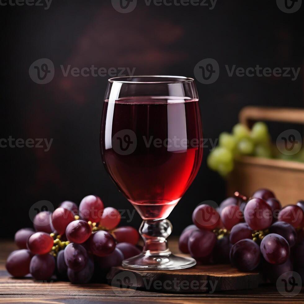 ai généré une verre de rouge grain de raisin jus photo