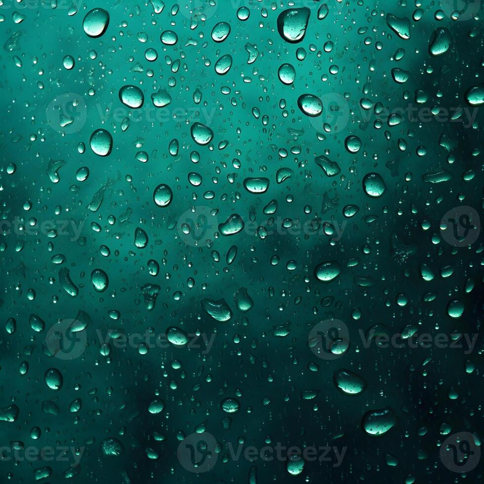 ai généré gouttes de pluie sur verre avec bokeh Contexte photo