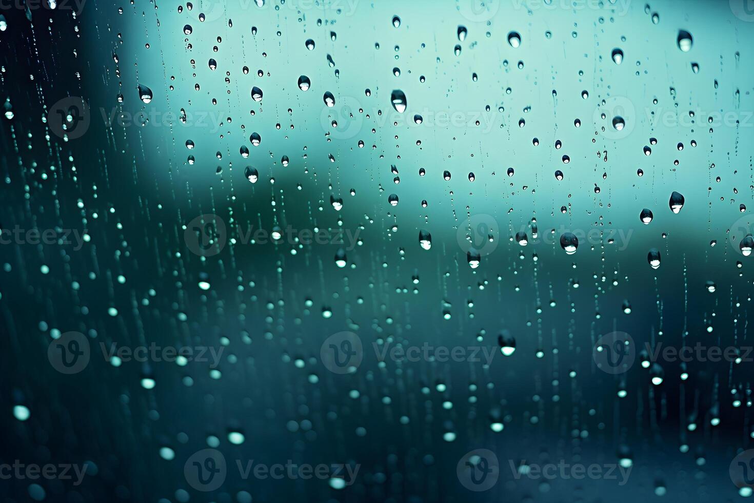 ai généré pluie gouttes sur une bokeh Contexte photo