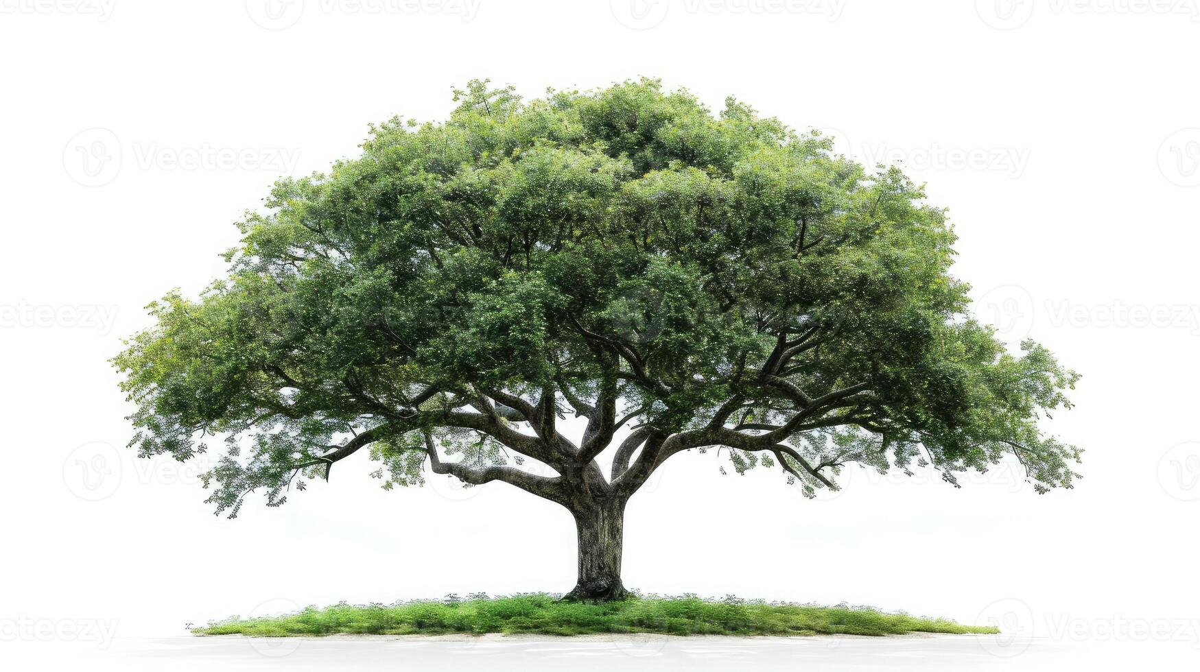 ai généré gros arbre isoler sur blanc Contexte photo