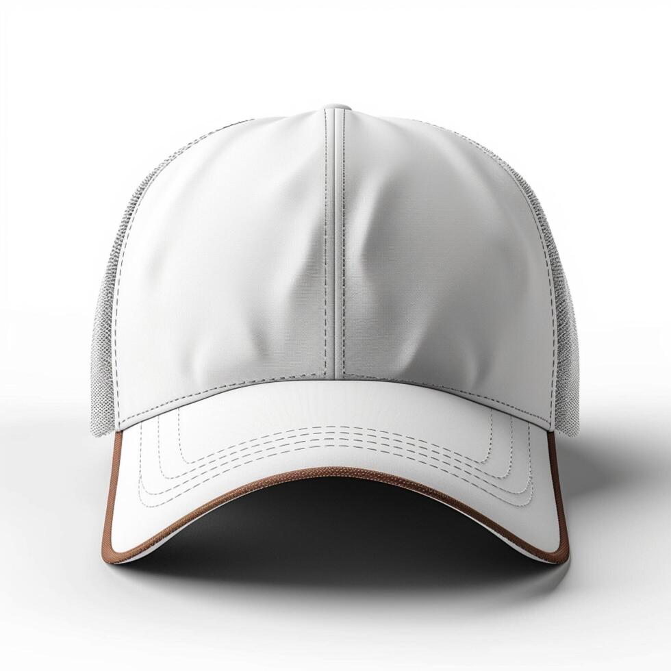 ai généré élégant blanc base-ball casquette isolé sur blanc arrière-plan, 3d le rendu pour social médias Publier Taille photo