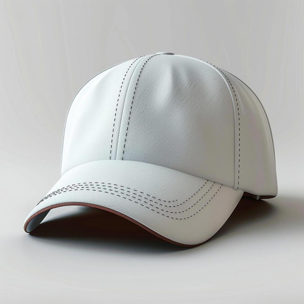 ai généré Facile encore élégant blanc base-ball casquette rendu dans 3d vue pour social médias Publier Taille photo