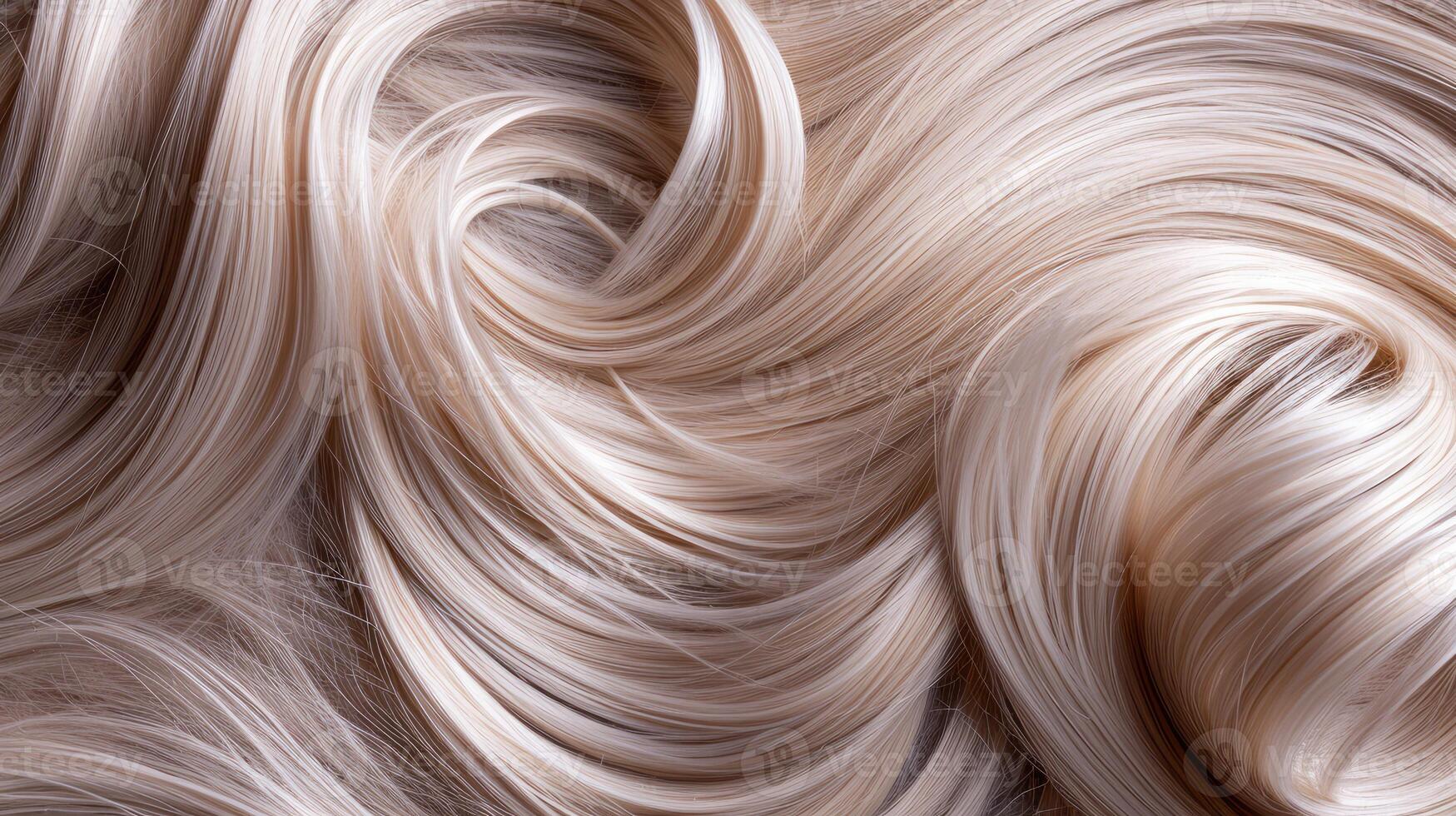 ai généré génératif ai, femelle blond frisé cheveux texture arrière-plan, proche en haut Cheveux photo