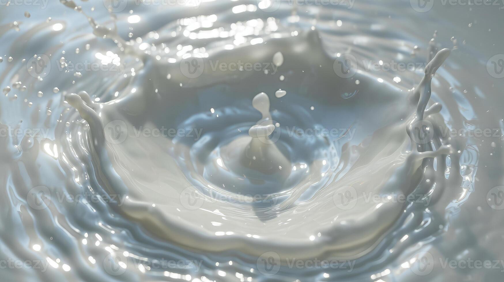 ai généré réel photo de Lait cercle ondulation, laissez tomber de éclaboussure l'eau vagues, Haut voir, texture surface pour modèle.