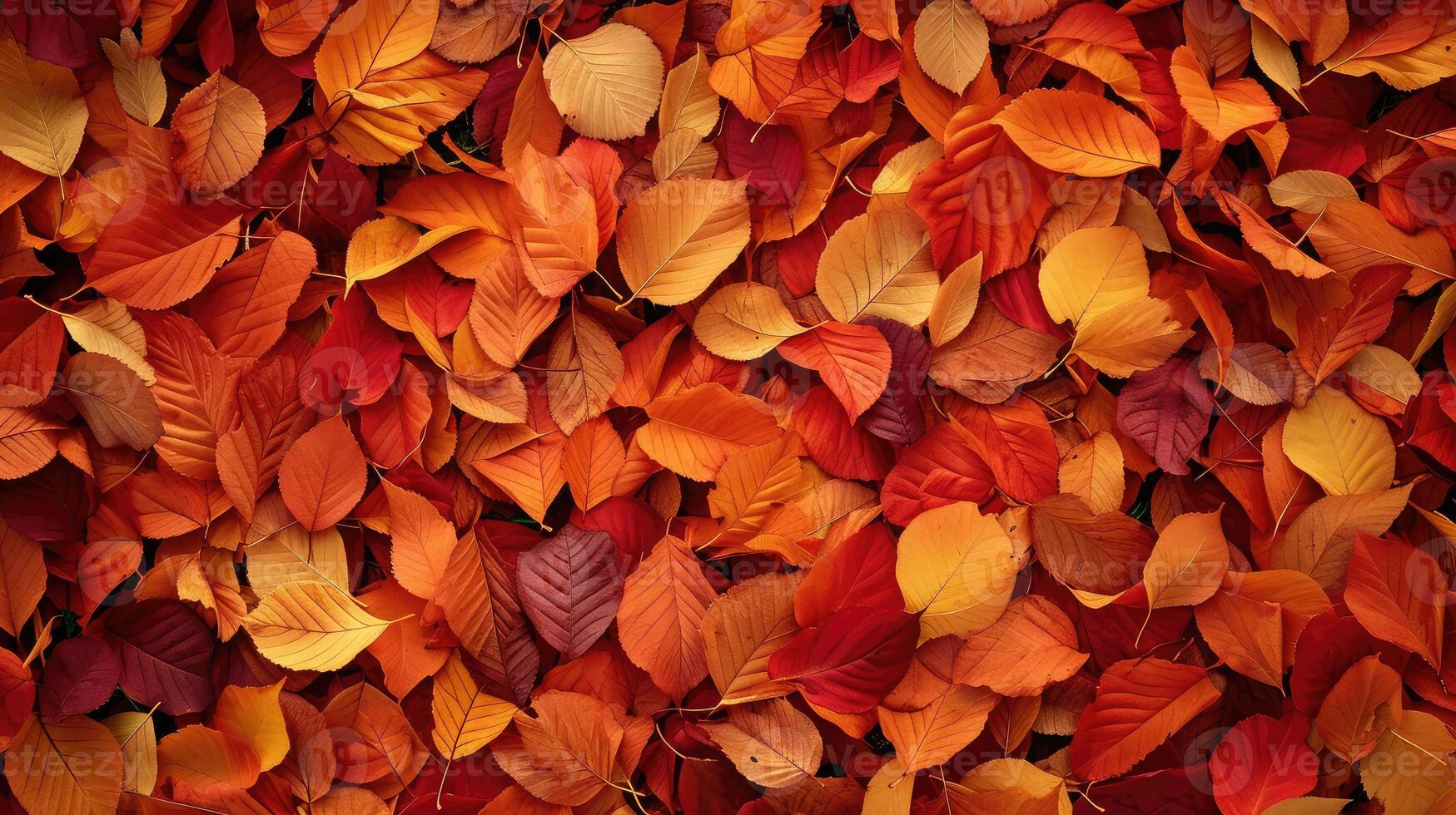 ai généré rouge et Orange l'automne feuilles Contexte photo