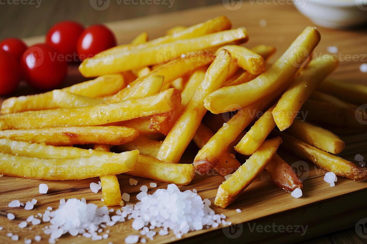 ai généré français frites dans une vite nourriture restaurant. vite aliments. ai généré. photo