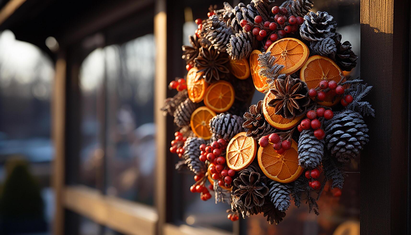 ai généré fait maison dessert sur bois tableau, hiver fête généré par ai photo