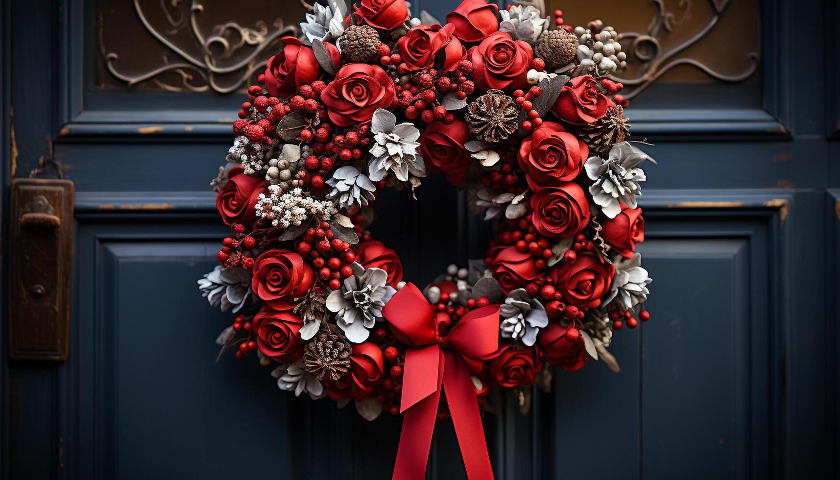 ai généré fleur bouquet cadeau, fête de l'amour et romance généré par ai photo