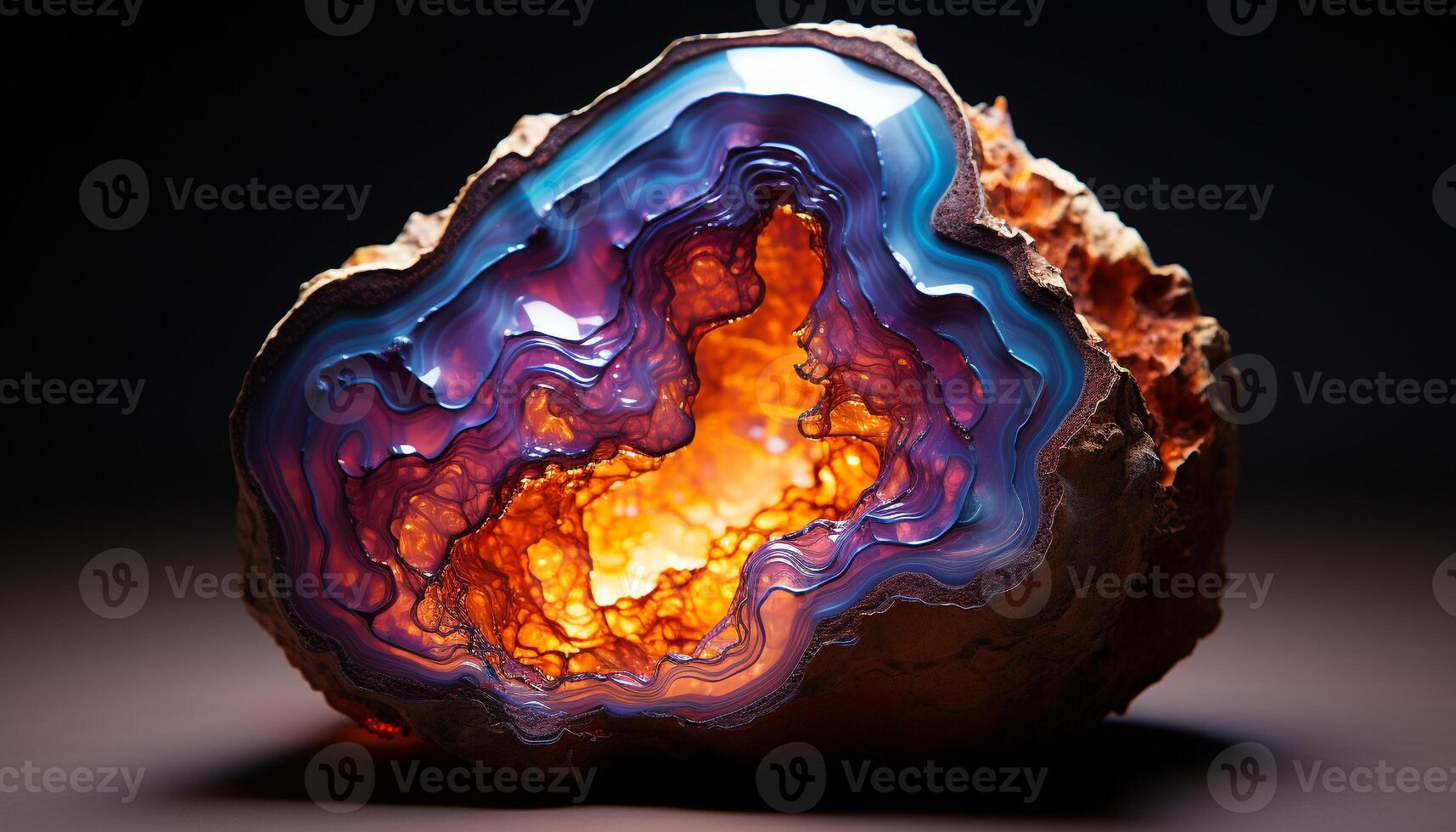 ai généré brillant gemme agate, une vibrant translucide beauté généré par ai photo