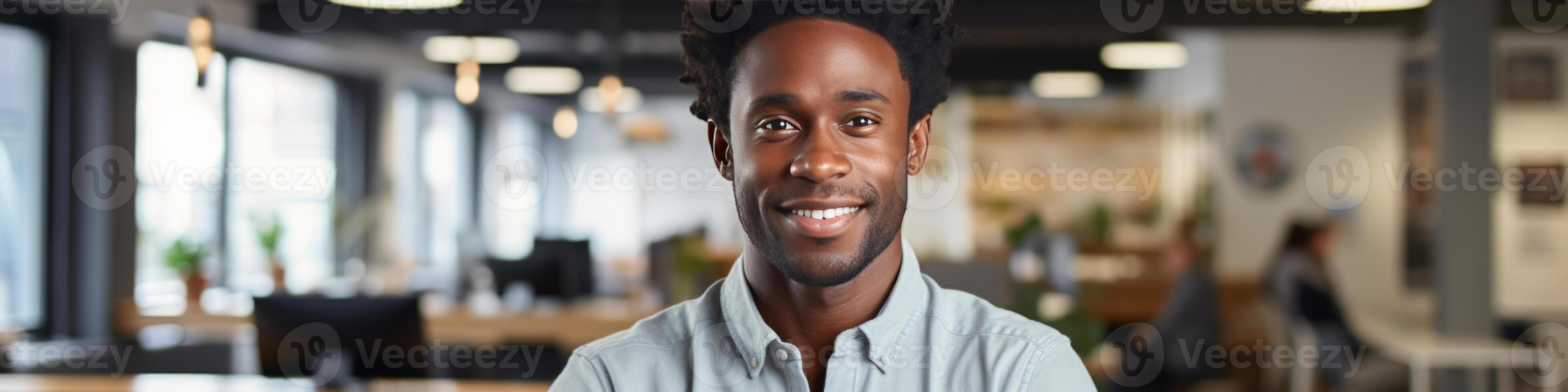 ai généré sur de soi Jeune homme dans Urbain café photo