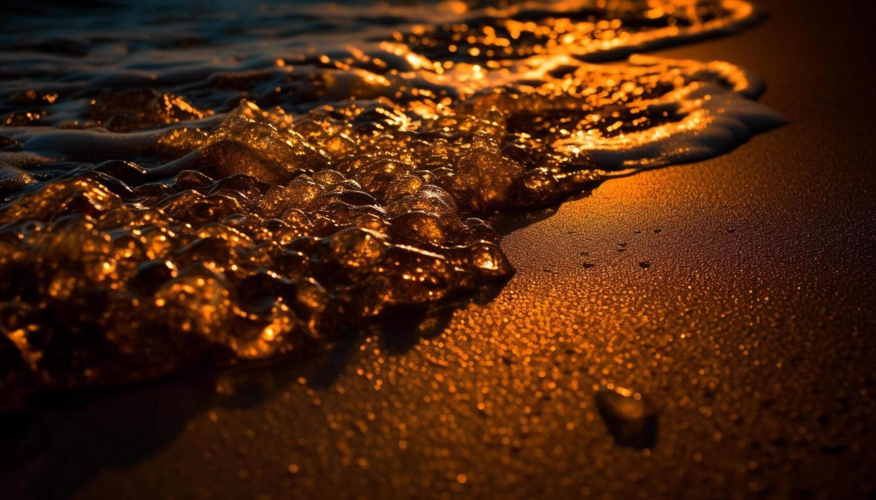 ai généré la nature humide l'eau proche en haut, le sable vague arrière-plans laissez tomber liquide été généré par ai photo