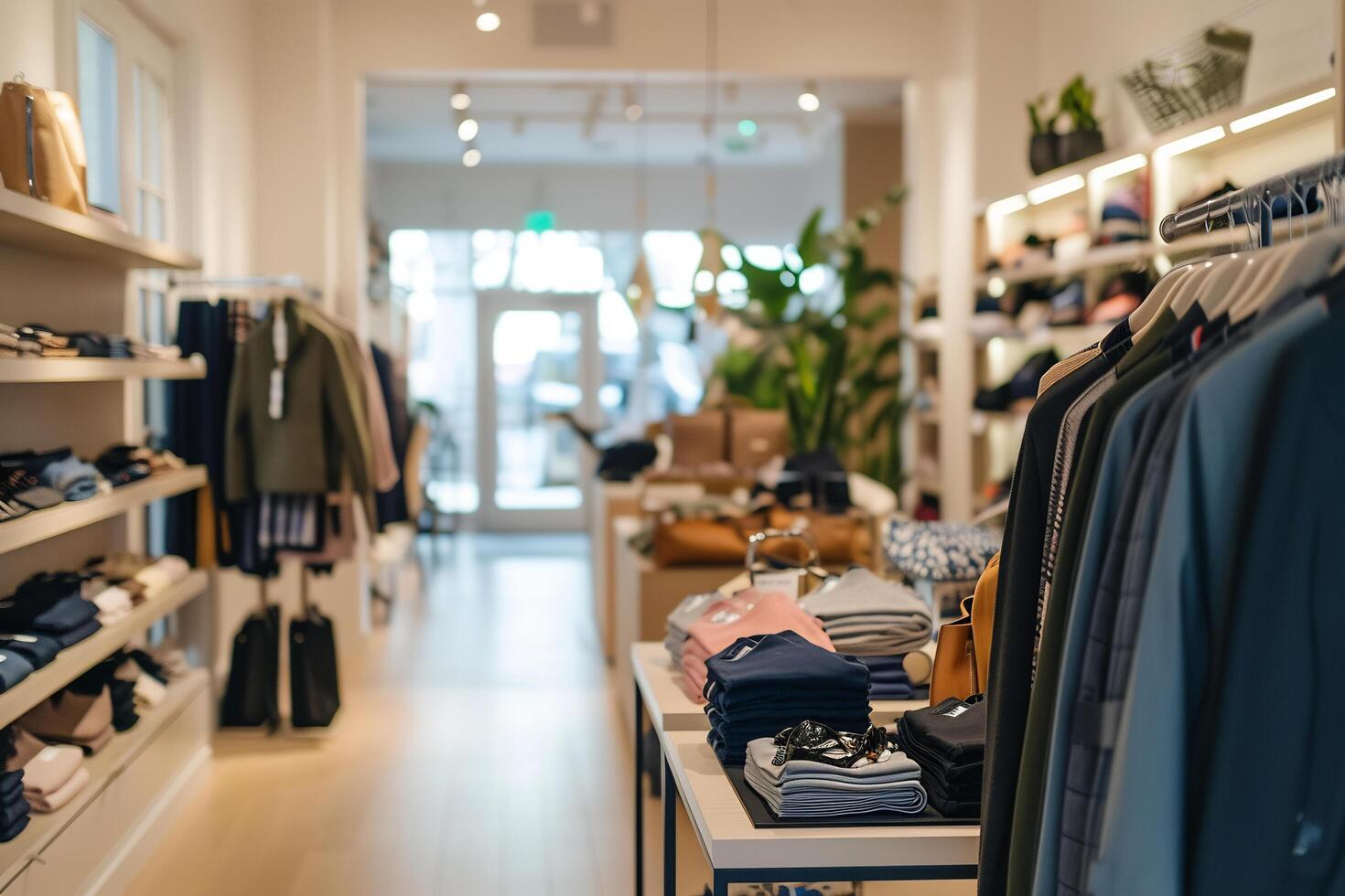 ai généré intérieur de une branché mode boutique avec moderne décor organisé affiche photo