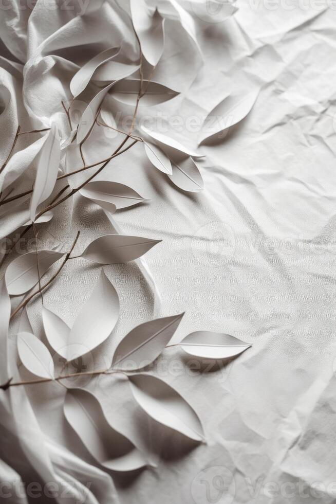 ai généré rustique feuilles Naturel boho Vide papier texturé toile de fond neutre minimal nettoyer Contexte site Internet bannière social médias photo