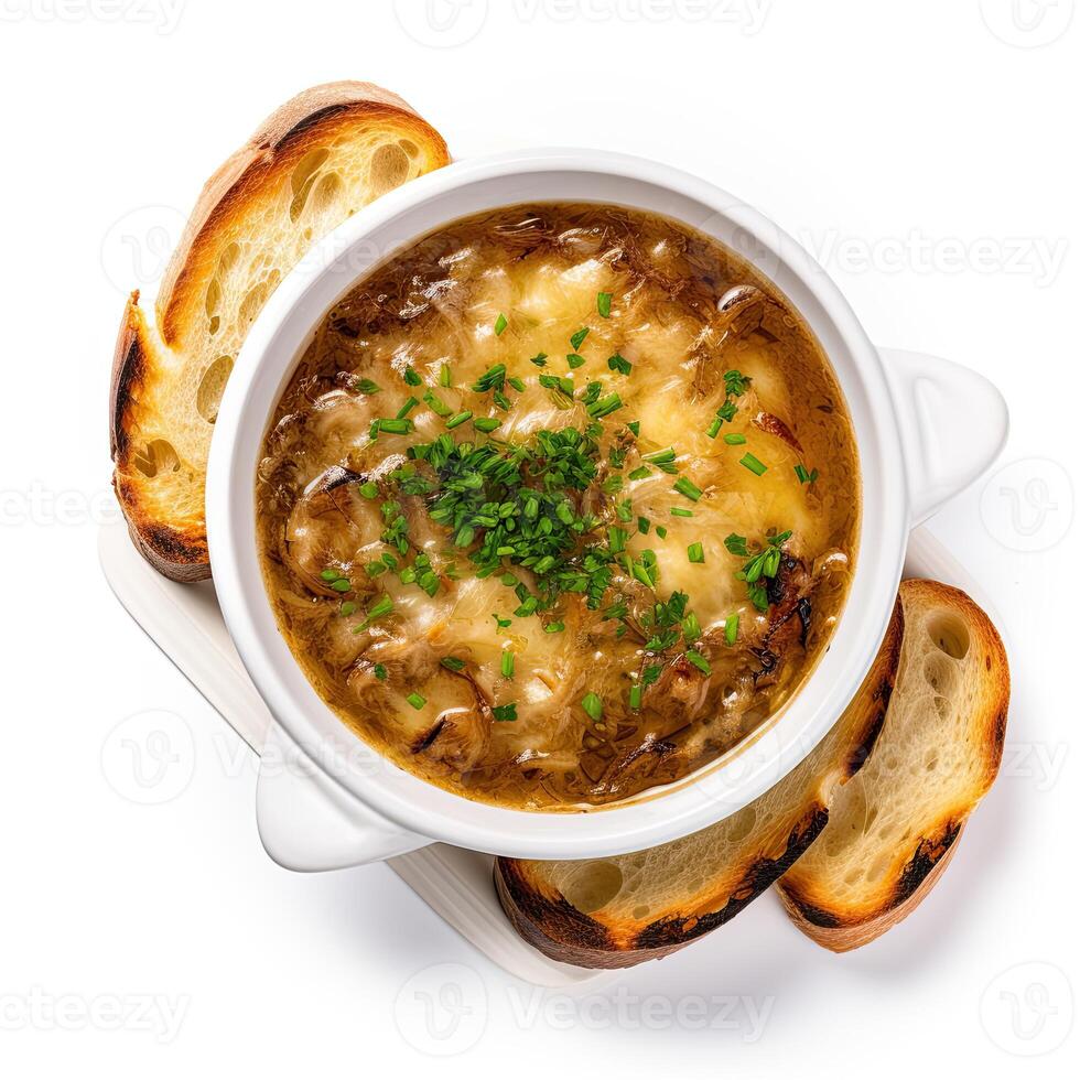 ai généré oignon soupe fermer photo