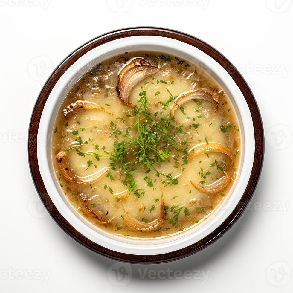 ai généré oignon soupe fermer photo