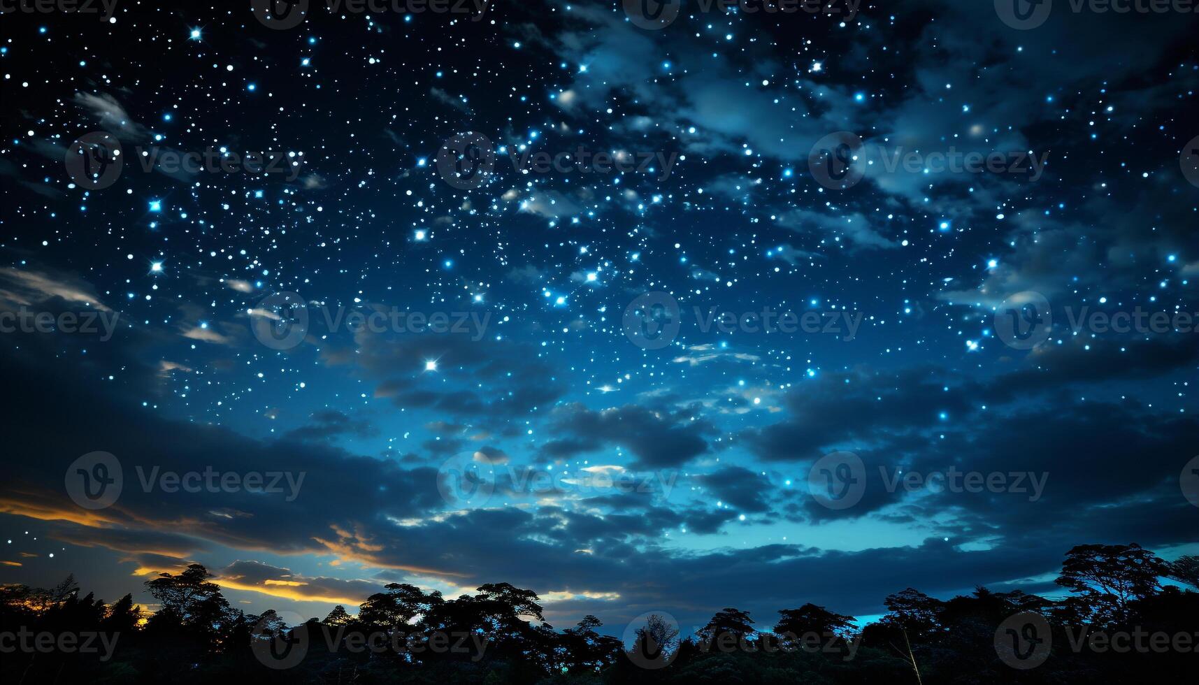 ai généré nuit ciel, une bleu laiteux façon galaxie dans la nature astronomie généré par ai photo