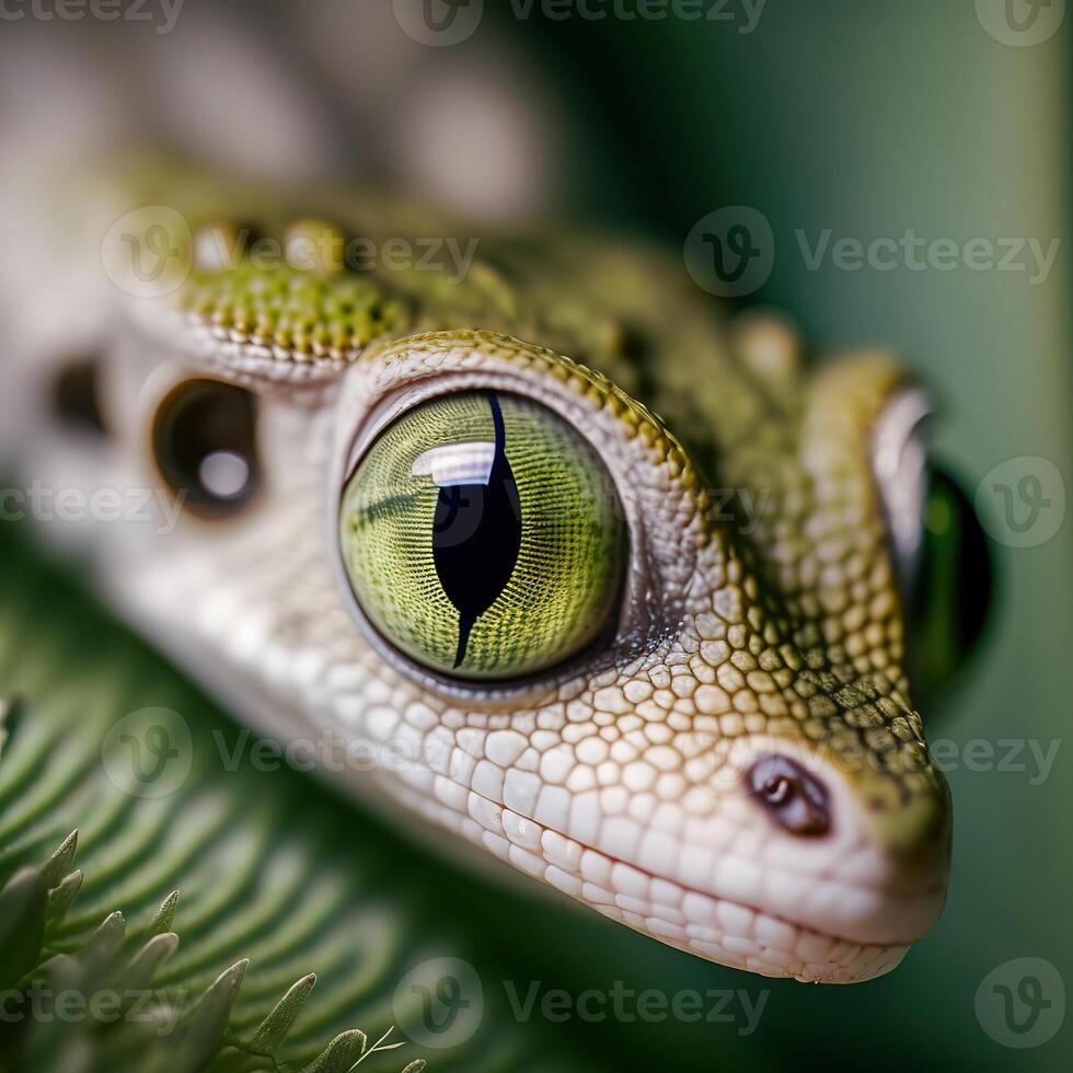 ai généré insecte fermer, macro la photographie une yeux le sable gecko. génial profondeur de champ et beaucoup de insecte détails sur un isolé Contexte. photo