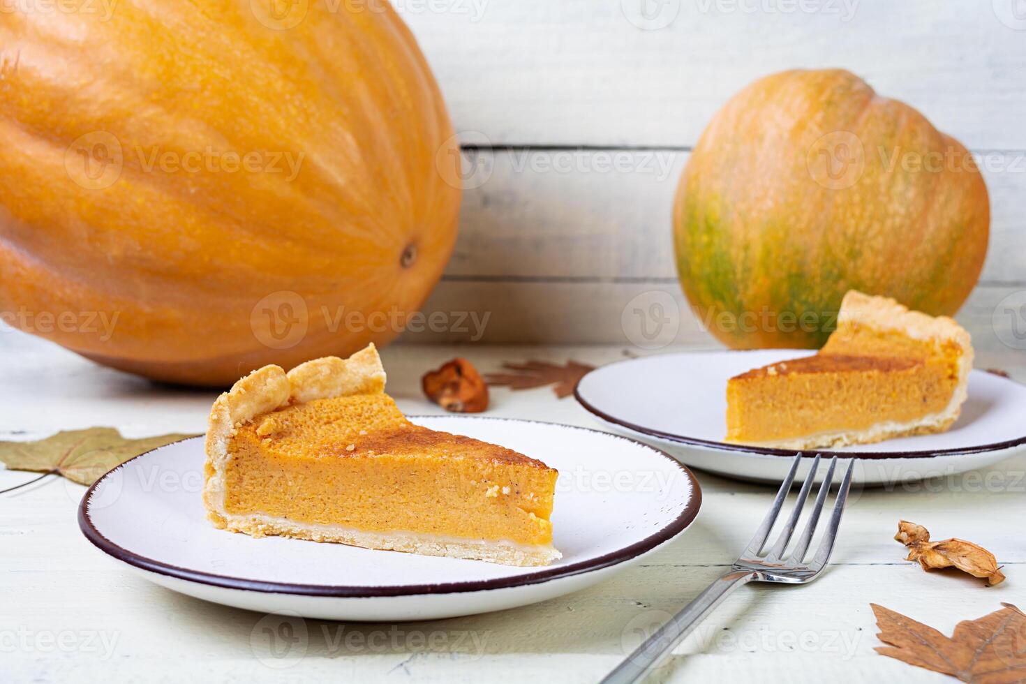 citrouille Tarte pour l'automne vacances. américain citrouille tarte. Halloween Contexte. photo