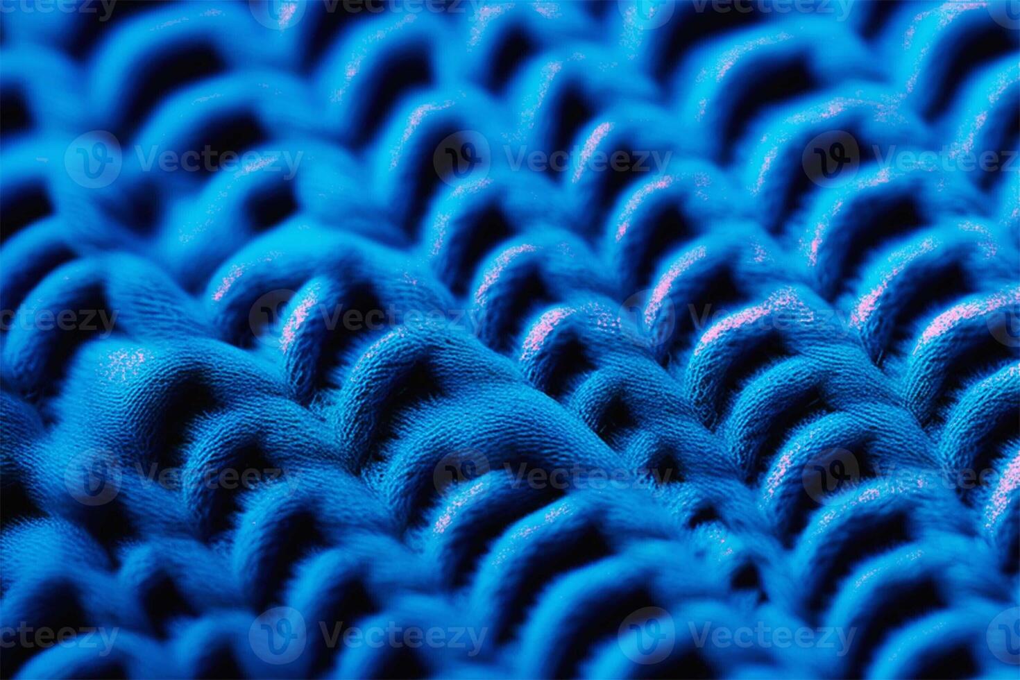 ai généré texture de tricoté en tissu de une bleu chandail avec grand boucles. magnifique texturé Contexte. photo