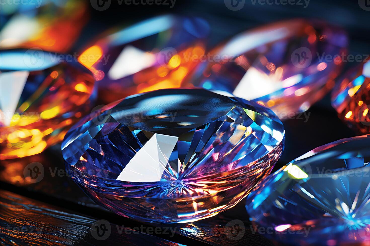 ai généré vibrant pierres précieuses dans pétillant bijoux, capturer brillant couleurs et reflets dans chaud lumière photo