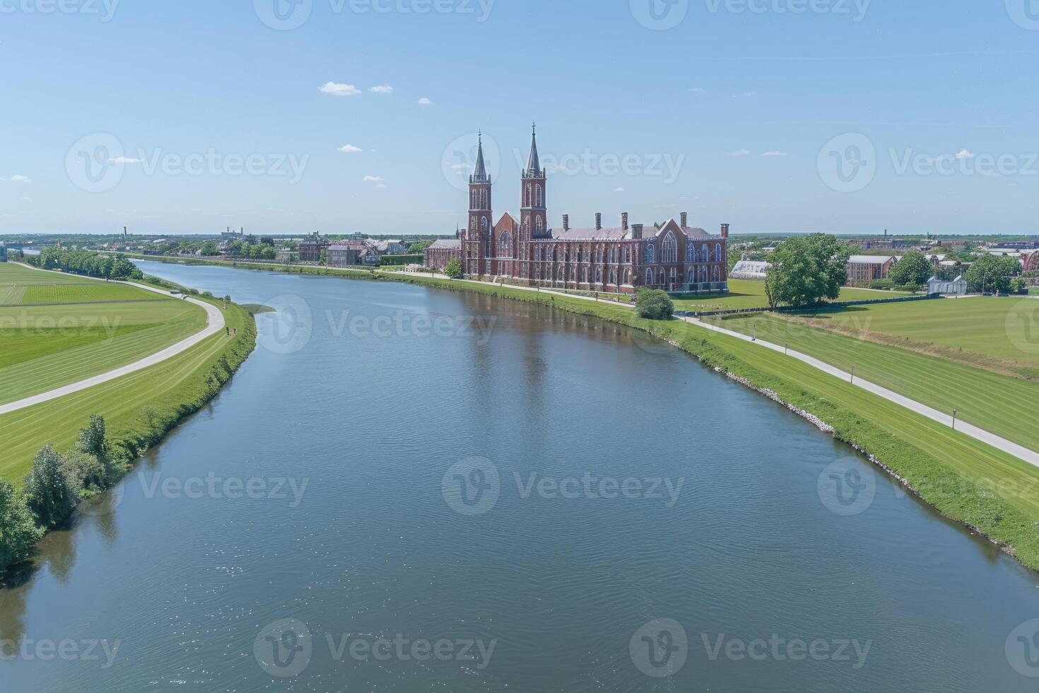 ai généré spectaculaire aérien vue de une drone professionnel la photographie photo