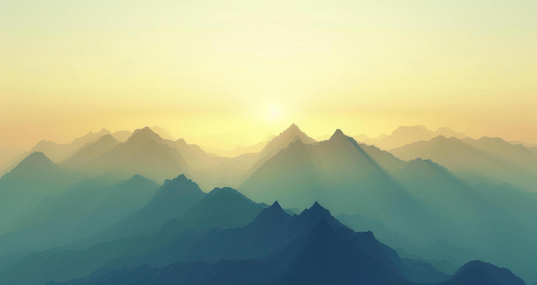 ai généré silhouette Montagne intervalle à le coucher du soleil Montagne photo