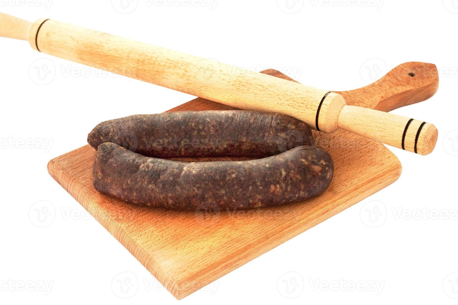 fait maison saucisse sur blanc photo