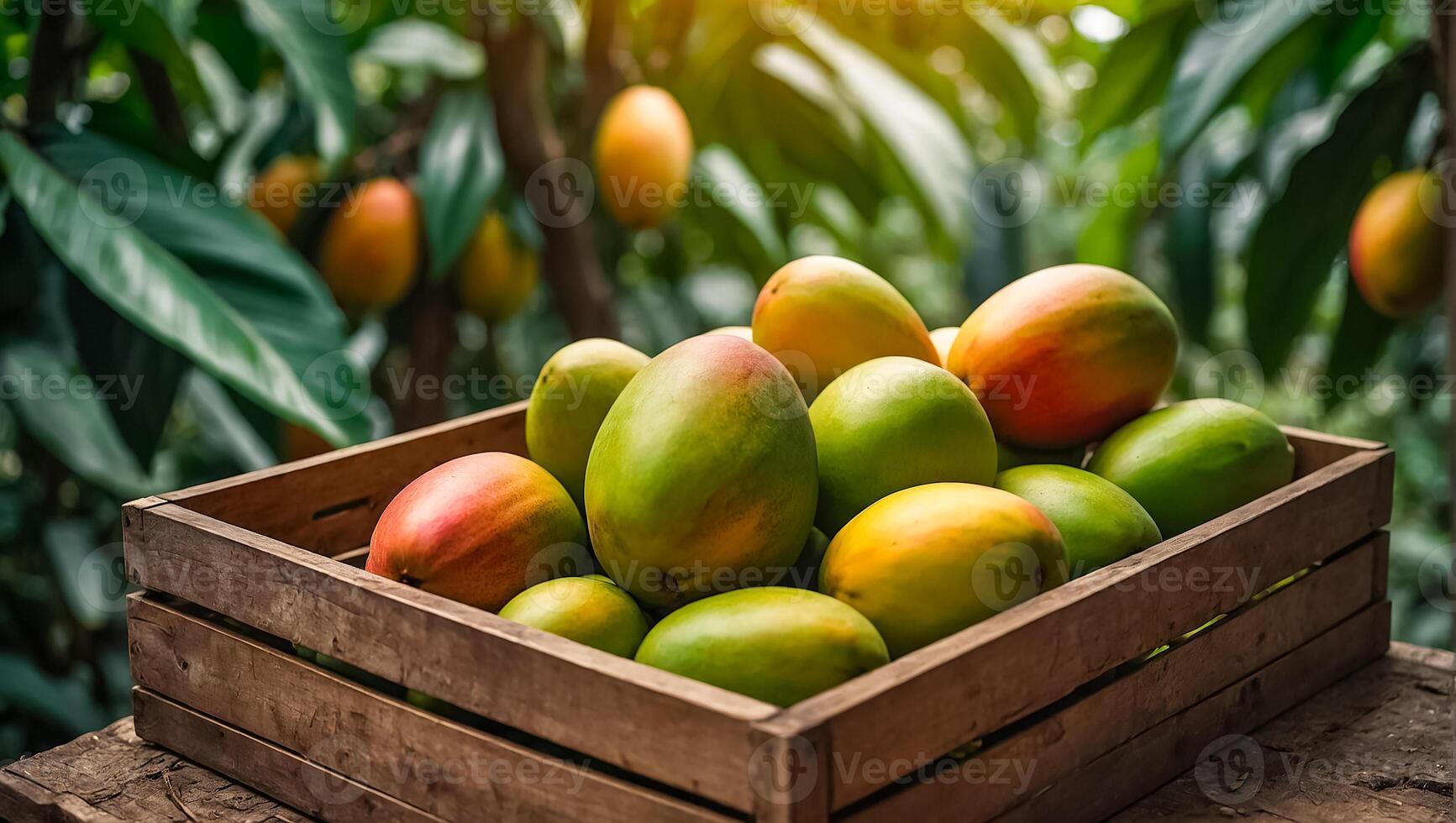 ai généré mûr mangue récolte le jardin photo