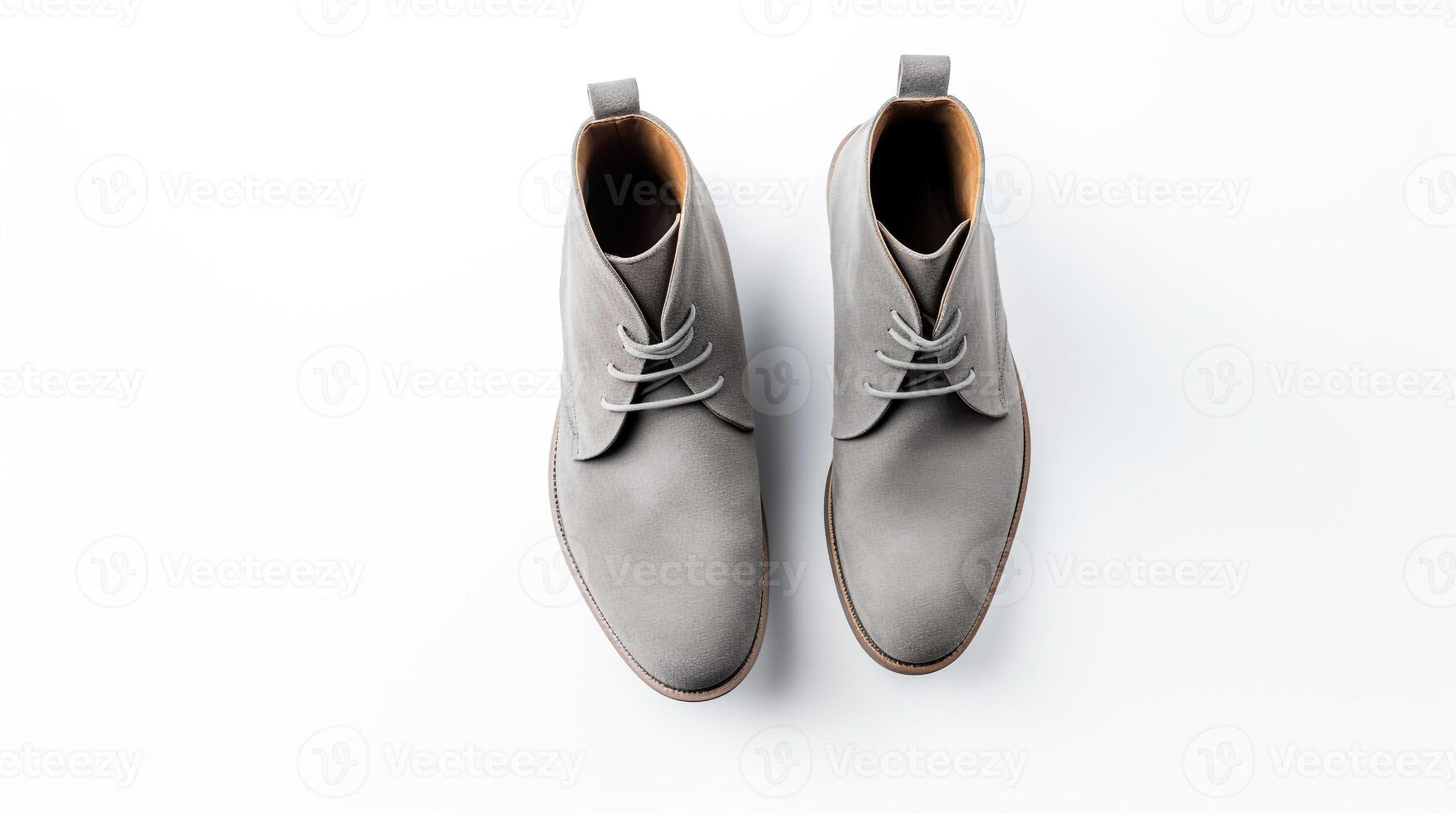 ai généré gris la cheville bottes isolé sur blanc Contexte avec copie espace pour publicité. génératif ai photo