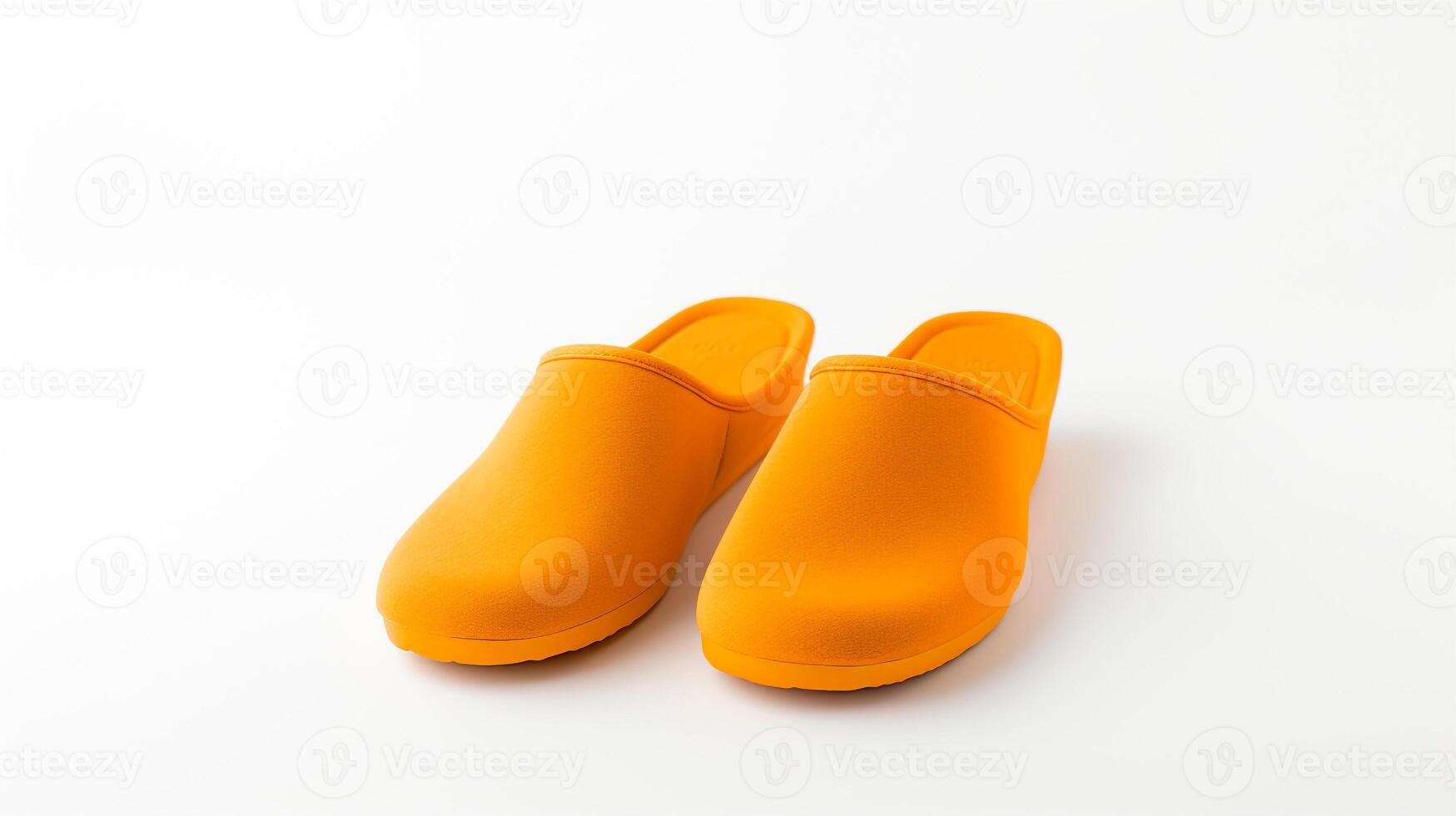 ai généré Orange chaussons des chaussures isolé sur blanc Contexte avec copie espace pour publicité. génératif ai photo