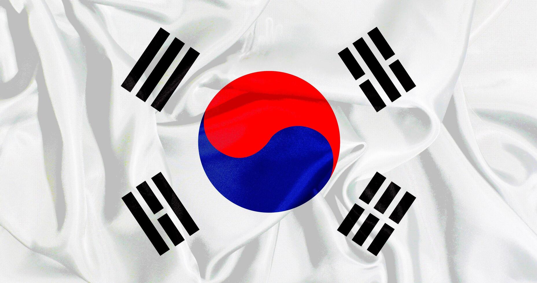 drapeau de Sud Corée réaliste conception photo