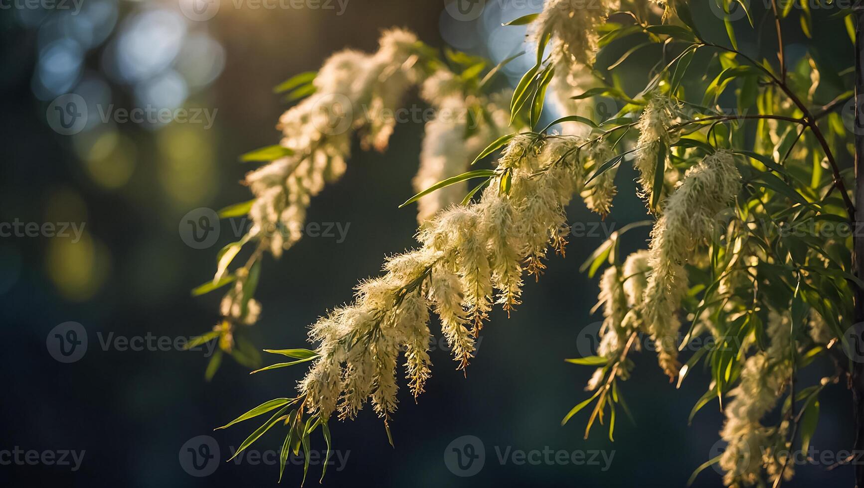 ai généré duveteux saule branche dans la nature photo