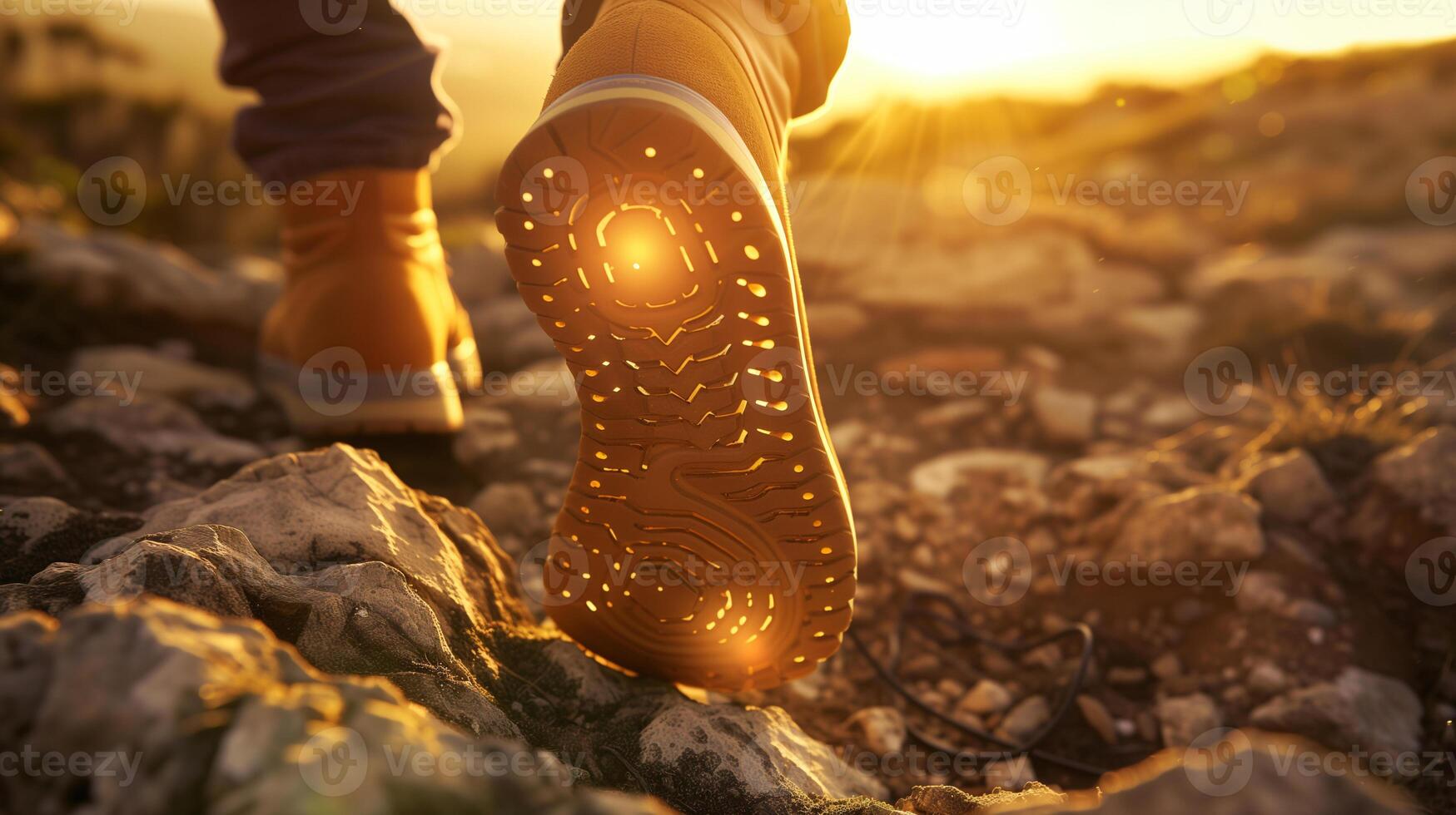 ai généré photo de mise à la terre chaussures. concentrer est sur le seul, là sont conducteur éléments lequel Autoriser le Terre Naturel énergie à passer par leur et dans pieds