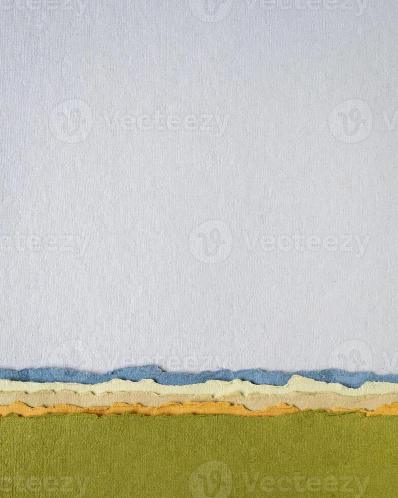 abstrait papier paysage dans bleu et vert pastel tons - collection de Fait main chiffon papiers photo