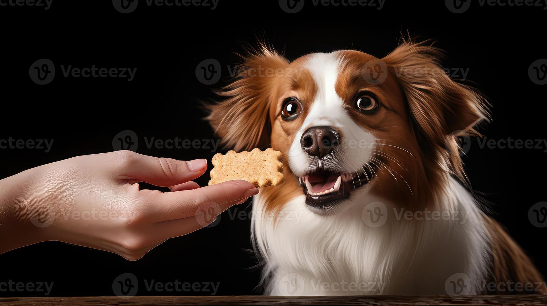 ai généré positif chien formation traiter ai généré photo