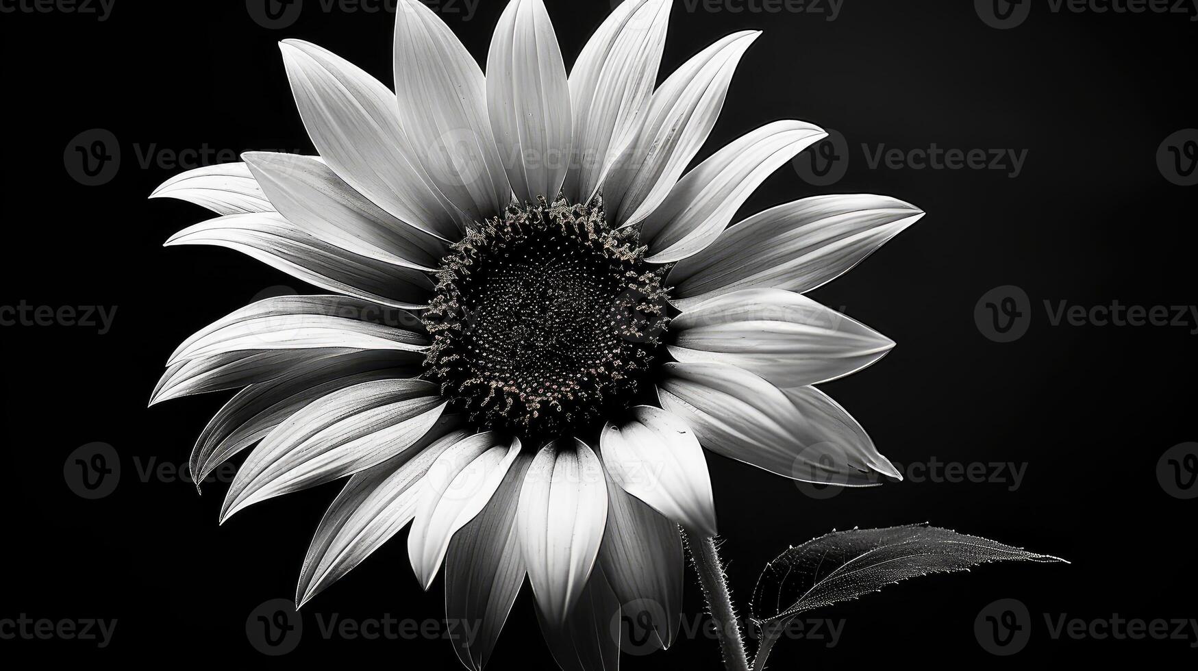 ai généré jardin noir blanc tournesol ai généré photo