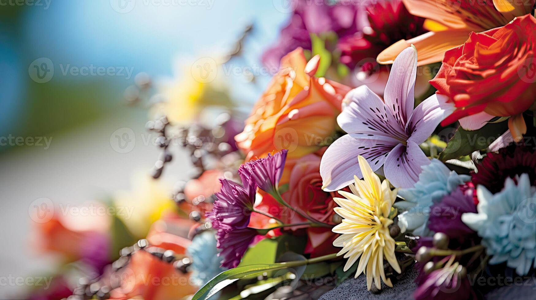 ai généré condoléances Mémorial fleurs ai généré photo